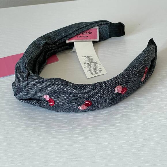 Kate Spade Cherry Denim Twisted Headband One size hair accessories main image 7